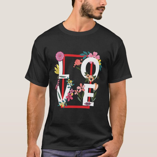 Camiseta Amor con capas de flores (Anverso)