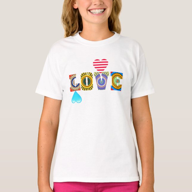 CAMISETA AMOR CON CORAZONES (Anverso)