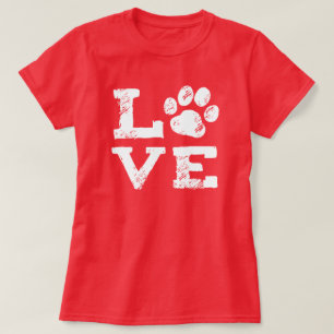 Camiseta AMOR con Huella de Pezuña de Perro