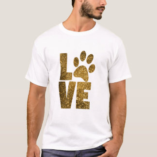 CAMISETA AMOR CON HUELLA DE PEZUÑA EN GLAM ORO