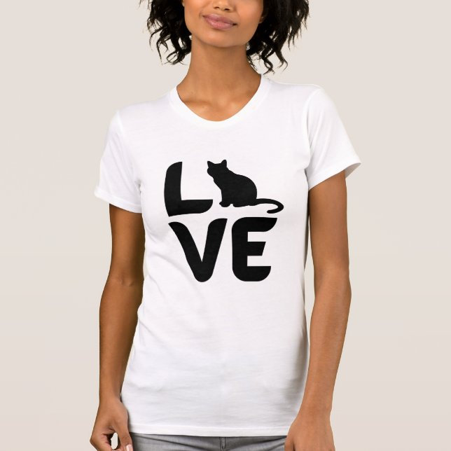 Camiseta Amor con un gato como O (Anverso)