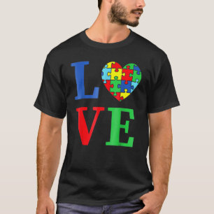 Camiseta Amor Conciencia del Autismo Corazón Pieza de Rompe