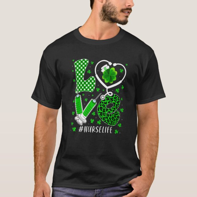 Camiseta Amor Corazón Estetioscopio Enfermera Enfermera St  (Anverso)