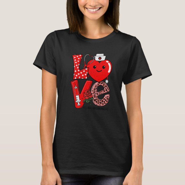 Camiseta Amor Corazón Estetioscopio Rehabilitación Enfermer (Anverso)