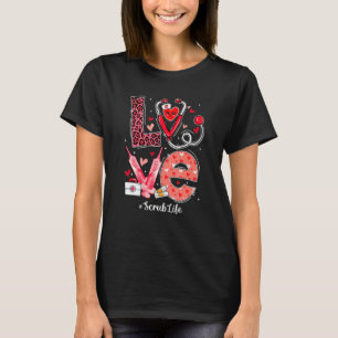 Camiseta Amor Corazón Estetoscopio Vida de Bata Divertida E