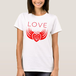 Camiseta Amor, corazón, estrellas y alas