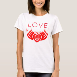 Camiseta Amor, corazón, estrellas y alas