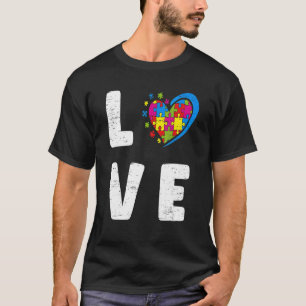 Camiseta Amor Corazón Manos Autismo Conciencia Día de Mes C