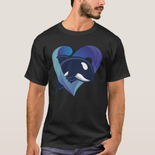 Camiseta Amor Corazón Orcas Asesino Mar de ballena Marina A