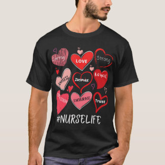Camiseta Amor Corazón Stethoscope Enfermera Enfermería de v