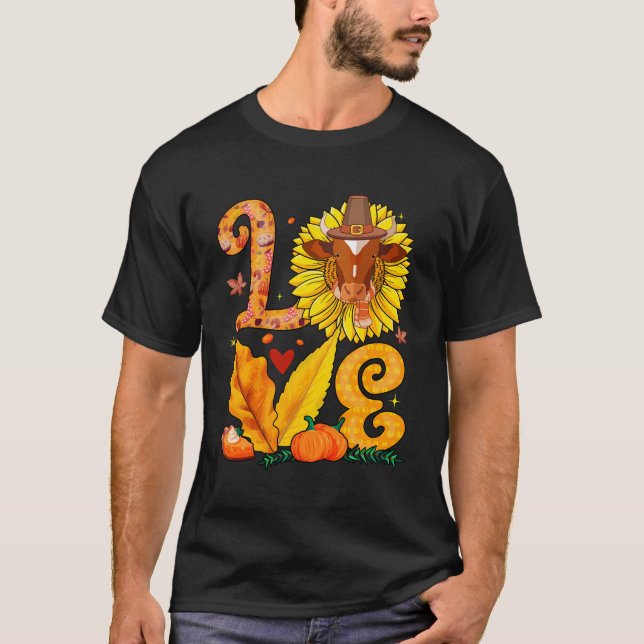 Camiseta Amor Cow Cow Cstume Sunflower Ball (Anverso)
