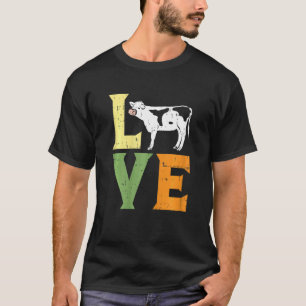 Camiseta Amor Cow Granja Animales Cultivando Mujeres Campes