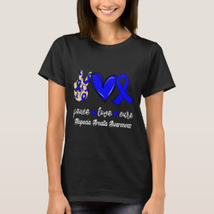 Camiseta Amor Cure Alopecia Areata Cinta Azul Conciencia