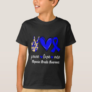 Camiseta Amor Cure Alopecia Areata Cinta Azul Conciencia