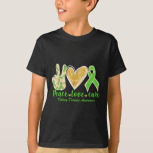 Camiseta Amor Cure Cinta Verde Enfermedad del riñón Concien