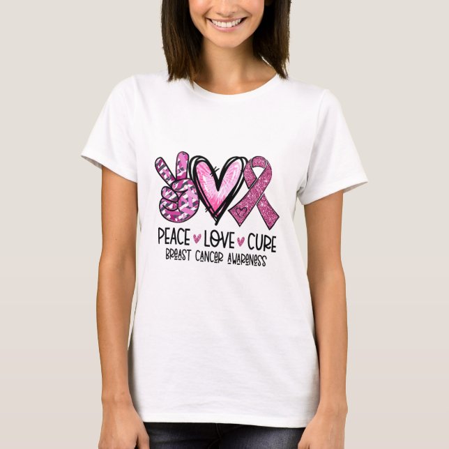 Camiseta Amor Cure Cure Cinta rosa Cáncer de Mama Sensibili (Anverso)