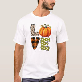 Camiseta AMOR - Cuta calabaza y Papel Polka