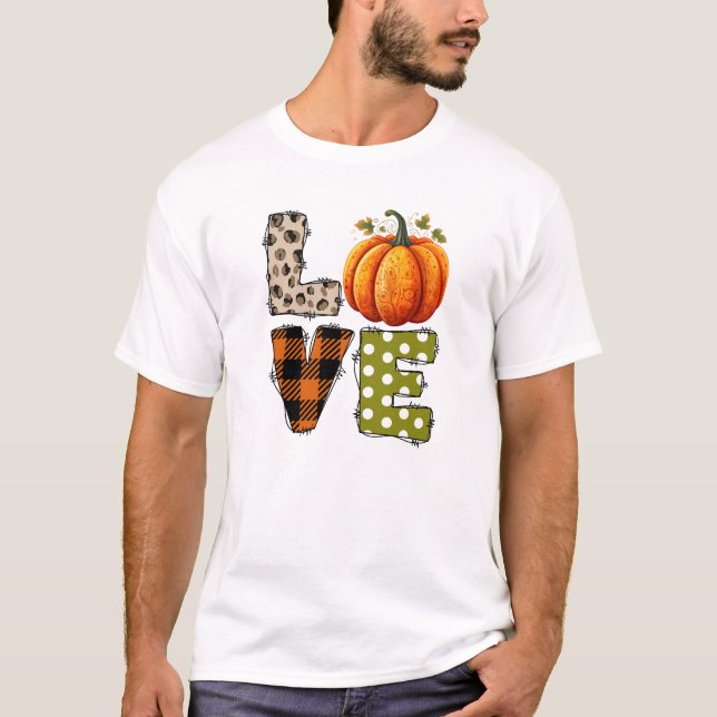 Camiseta AMOR - Cuta calabaza y Papel Polka (Anverso)