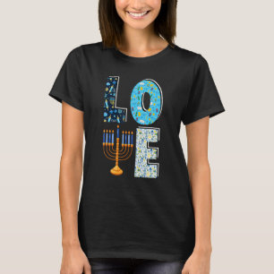 Camiseta Amor Cute Hanukkah Decoración Menorah Pajama Match