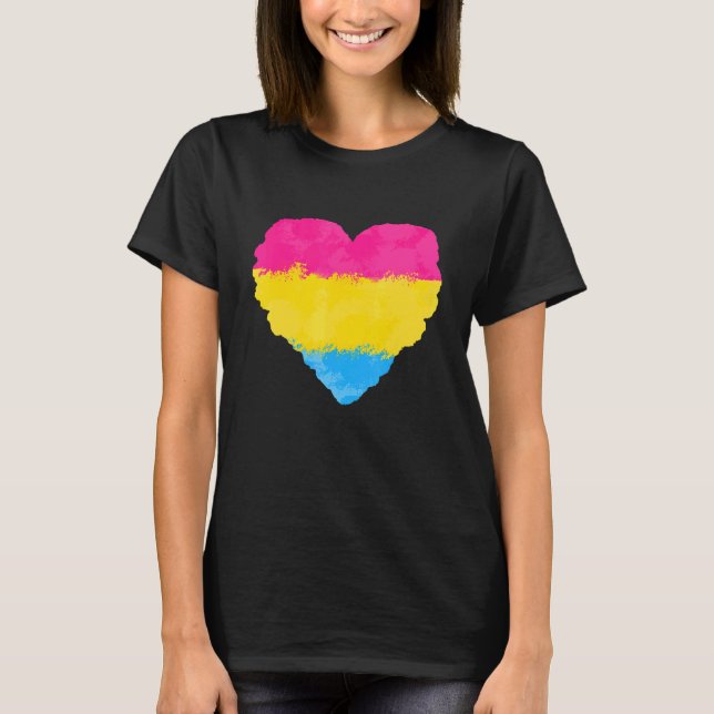 Camiseta Amor Cute La Bandera Pansexual Orgullo Cardíaco Lg (Anverso)