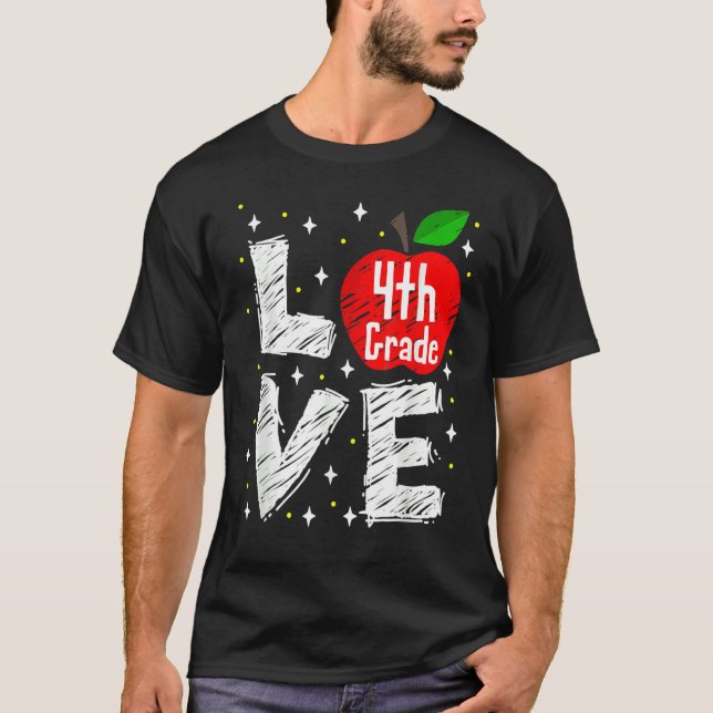 Camiseta Amor de 4º grado Apple 1 (Anverso)