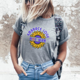 Camiseta Amor De Abrazo No Guerra Vintage Sunflower Hermoso
