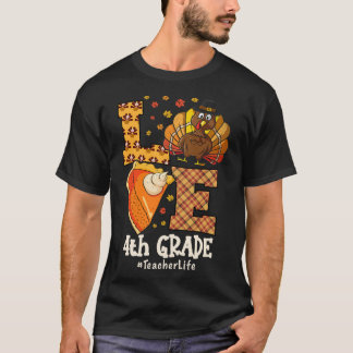 Camiseta Amor de Acción de Gracias Maestro de 4to Grado Pav