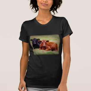 Camiseta Amor de Angus - par de ganado de lado a lado
