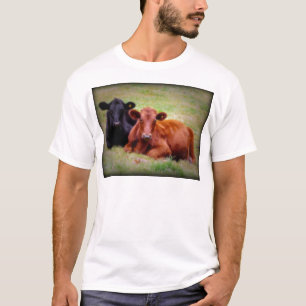 Camiseta Amor de Angus - par de ganado de lado a lado