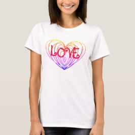 Camiseta Amor de Arcoíris Doble Corazón
