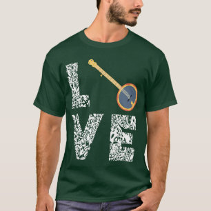 Camiseta Amor de Banjo Música Country Bluegrass Instrumento