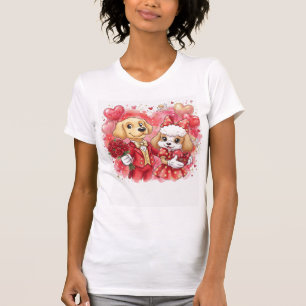 Camiseta Amor de cachorro de San Valentín PNG Golden Retrie