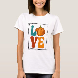 Camiseta Amor de calabaza Cae Mujeres del Otoño