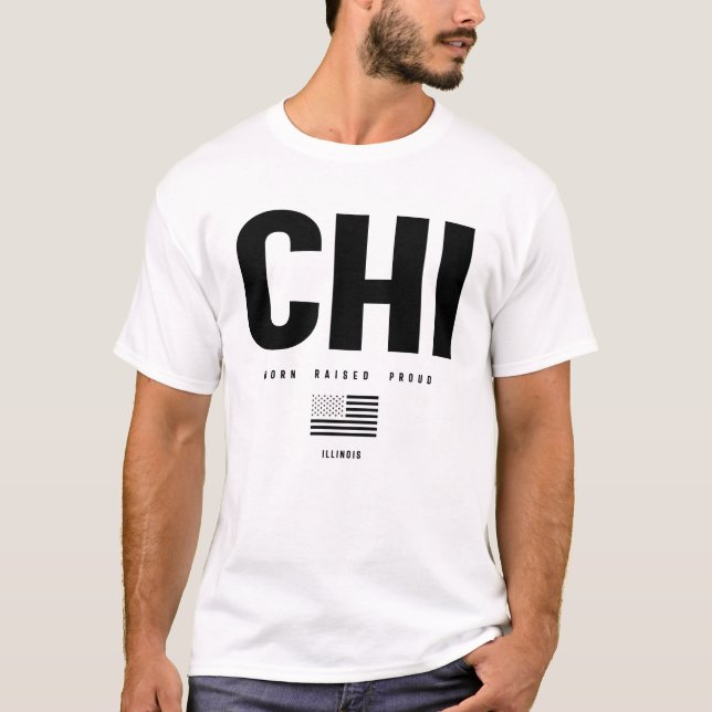 Camiseta Amor de Chicago: Nacido se siente orgulloso (Anverso)