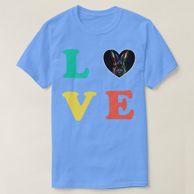 Camiseta Amor de conejo conejo conejo colorido  (Diseño del anverso)
