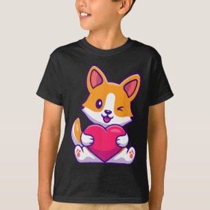 Camiseta Amor de Corgi Adorable Ropa Casual para Amantes de