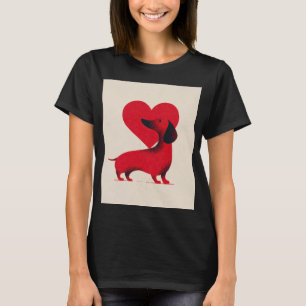 Camiseta Amor de Dachshund – Diseño de Corazón de Perro Ado