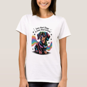 Camiseta Amor de Dachshund que permanece es amor que escuch