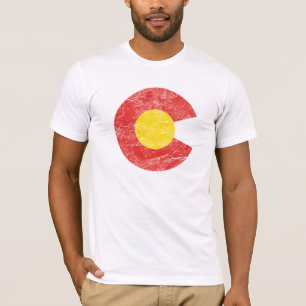 Camiseta Amor de Denver del Grunge de la bandera del estado