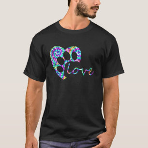 Camiseta Amor de Estampado de Tie Dye de la Huella de la Pa