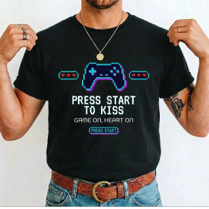 Camiseta  Amor de Gamer Presiona Start para Besar para juga