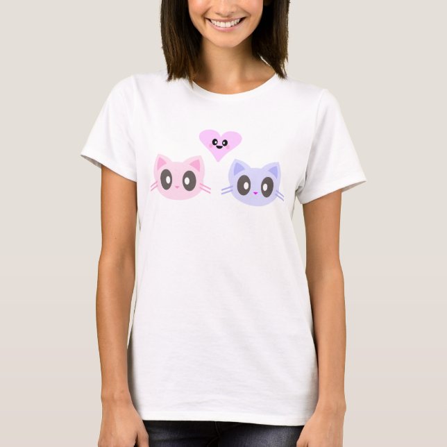 Camiseta amor de gatito kawaii (Anverso)
