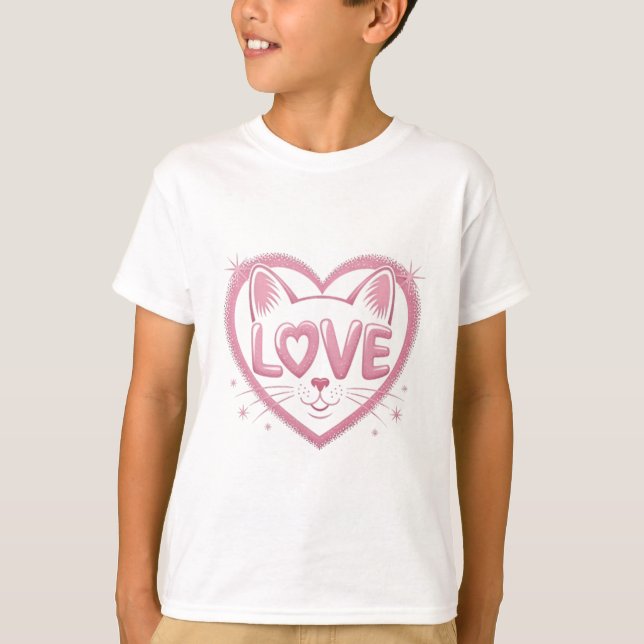 Camiseta Amor de gato brillante (Anverso)