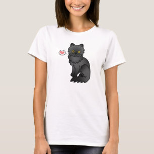 Camiseta Amor de gato persa negro