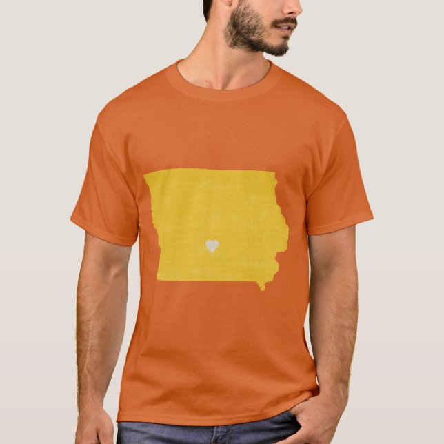 Camiseta Amor de Iowa en Amarillo (Anverso)