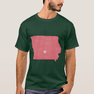 Camiseta Amor de Iowa en Coral