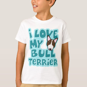 Camiseta Amor de Kawaii I mi bull terrier Brindle