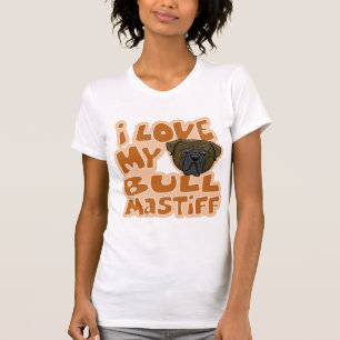 Camiseta Amor de Kawaii I mi Bullmastiff Brindle