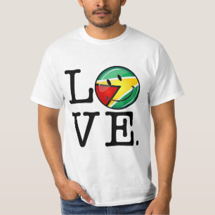 Camiseta Amor de la bandera guyanesa sonriente de Guyana