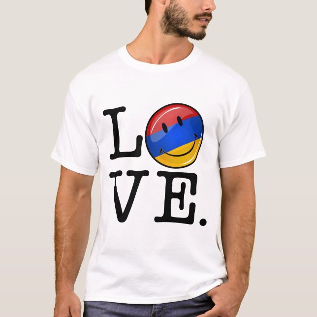 Camiseta Amor de la bandera sonriente de Armenia (Anverso)